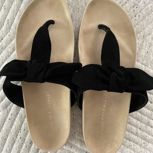 Loeffler randall sandals, black leather